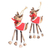 Wood holiday ornaments, 'Rudolf' (pair) - Albesia Wood Holiday Reindeer Ornaments (Pair)