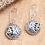 Sterling silver dangle earrings, 'Silver Hope' - Sterling Silver Circular Dangle Earrings (image 2) thumbail