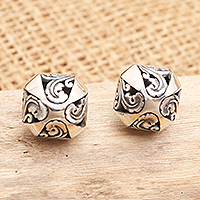 Featured review for Sterling silver button earrings, Umbrella Shade
