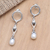 Cultured pearl dangle earrings, 'Right Direction' - Sterling Silver and Cultured Pearl Dangle Earrings (image 2) thumbail