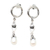 Cultured pearl dangle earrings, 'Right Direction' - Sterling Silver and Cultured Pearl Dangle Earrings thumbail