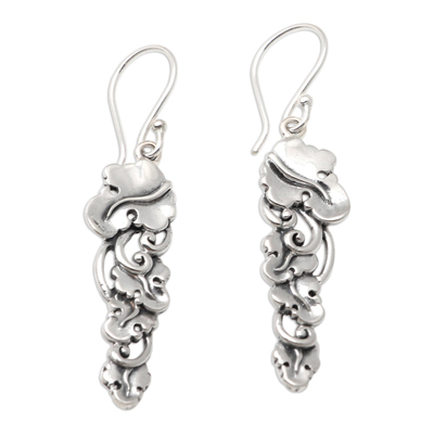 Sterling silver dangle earrings, 'Flourishing Banana Leaves' - Artisan Crafted Sterling Silver Dangle Earrings