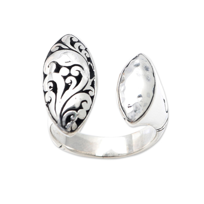 Sterling silver wrap ring, 'Lucky Seeds' - Hand Made Sterling Silver Wrap Ring