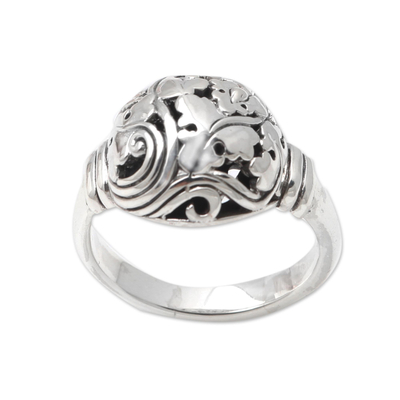 Sterling silver wrap ring, 'Believe in Magic' - Handcrafted Sterling Silver Wrap Ring