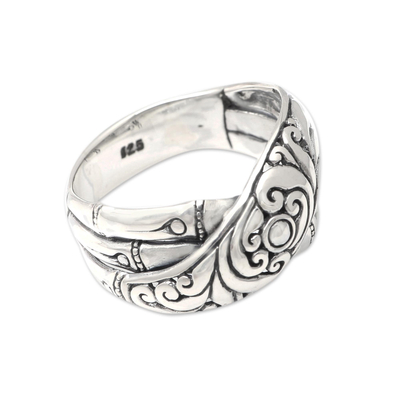 Sterling silver cocktail ring, 'Protect Nature' - Hand Crafted Sterling Silver Cocktail Ring