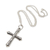 Sterling silver pendant necklace, 'Crafted Cross' - Unisex Sterling Silver Pendant Cross Necklace (image 2c) thumbail