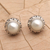 Cultured pearl button earrings, 'Great Women' - Cultured Pearl and Sterling Silver Button Earrings thumbail