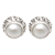 Aretes de perlas cultivadas - Aretes de botón de perlas cultivadas y plata esterlina