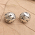 Sterling silver button earrings, 'Simply Woman' - Hand Crafted Sterling Silver Button Earrings (image 2) thumbail