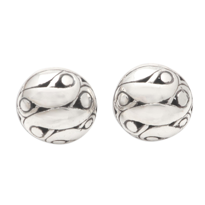 Hand Crafted Sterling Silver Button Earrings
