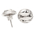 Sterling silver button earrings, 'Simply Woman' - Hand Crafted Sterling Silver Button Earrings