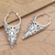 Sterling silver half-hoop earrings, 'Balinese Temple' - Handmade Sterling Silver Half-Hoop Earrings (image 2) thumbail
