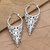Sterling silver half-hoop earrings, 'Balinese Temple' - Handmade Sterling Silver Half-Hoop Earrings (image 2b) thumbail