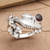 Garnet single stone ring, 'Seahorse Treasure' - Garnet and Sterling Silver Seahorse Ring (image 2) thumbail