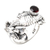 Garnet single stone ring, 'Seahorse Treasure' - Garnet and Sterling Silver Seahorse Ring thumbail