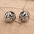 Sterling silver button earrings, 'Balinese Button' - Hand Crafted Sterling Silver Button Earrings (image 2) thumbail