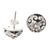 Sterling silver button earrings, 'Balinese Button' - Hand Crafted Sterling Silver Button Earrings (image 2b) thumbail