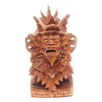 Hand Carved Suar Wood Barong Sculpture - Religious Barong | NOVICA