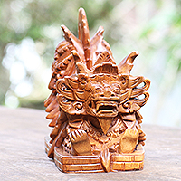 Wood sculpture, 'Barong on Stage'