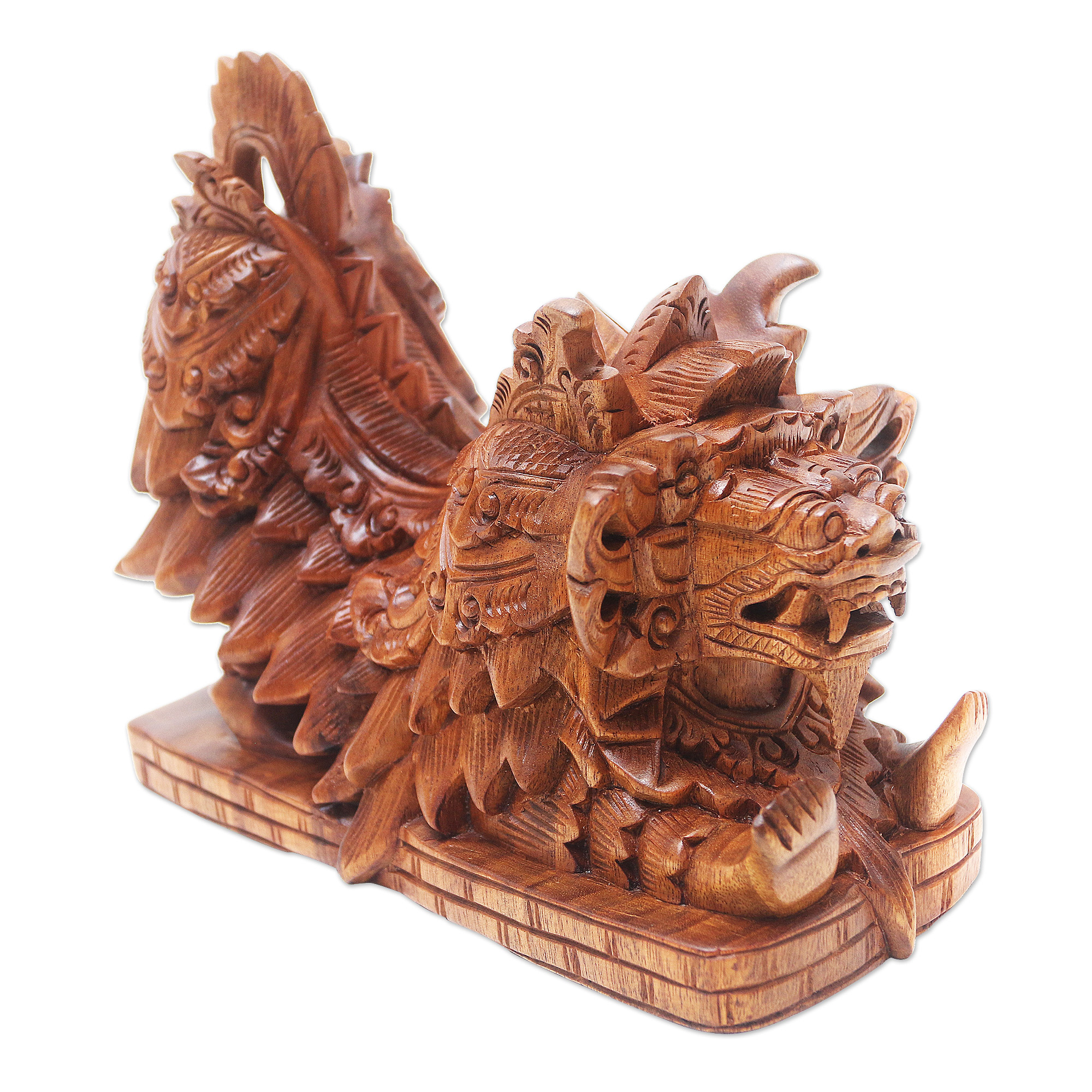 Artisan Crafted Suar Wood Barong Sculpture - Barong on Stage | NOVICA