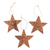 Wood ornaments, 'Sunny Christmas' (set of 3) - Hand Carved Star-Shaped Holiday Ornaments (Set of 3 thumbail