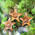 Wood ornaments, 'Star Flower' (set of 3) - Hand Made Floral Holiday Ornaments (Set of 3) (image 2) thumbail