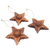 Wood ornaments, 'Star Flower' (set of 3) - Hand Made Floral Holiday Ornaments (Set of 3) (image 2b) thumbail