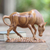 Wood statuette, 'Bull Attraction' - Hand Carved Suar Wood Bull Statuette (image 2) thumbail