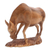 Wood statuette, 'Bull Attraction' - Hand Carved Suar Wood Bull Statuette (image 2c) thumbail