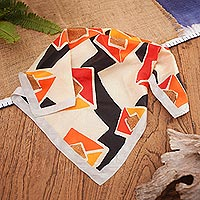 Silk bandana, 'Dragon Kite' - Geometric-Patterned Silk Bandana