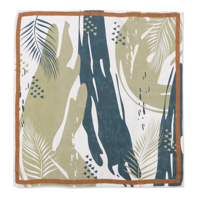 Silk bandana, 'Pale Abstraction' - Abstract Nature-Inspired Silk Bandana
