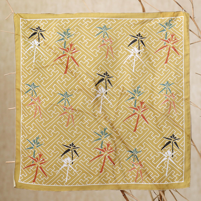 Silk bandana, 'Sunset Fireworks' - Digitally Printed Silk Bandana