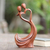 Wood statuette, 'Sway with Me' - Hand Made Heart-Themed Suar Wood Sculpture (image 2) thumbail
