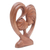 Wood statuette, 'Heart's Kiss' - Hand Carved Romantic Suar Wood Sculpture