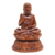 Wood sculpture, 'Meditation Lotus' - Meditating Suar Wood Buddha Sculpture