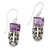 Amethyst dangle earrings, 'Sweet Flavor' - Amethyst and Sterling Silver Dangle Earrings thumbail