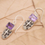 Amethyst dangle earrings, 'Sweet Flavor' - Amethyst and Sterling Silver Dangle Earrings (image 2b) thumbail