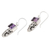 Amethyst dangle earrings, 'Sweet Flavor' - Amethyst and Sterling Silver Dangle Earrings (image 2c) thumbail