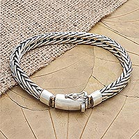 Men's Sterling Silver Naga Chain Bracelet,'Cult Classic'