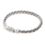 Men's sterling silver chain bracelet, 'Braided Style' - Men's Hand Made Sterling Silver Bracelet
