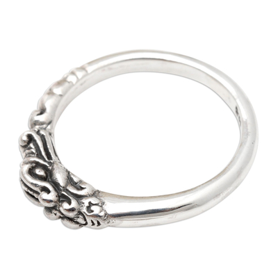 Sterling silver band ring, 'River Dragon' - Hand Crafted Sterling Silver Band Ring
