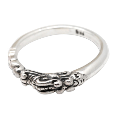 Sterling silver band ring, 'River Dragon' - Hand Crafted Sterling Silver Band Ring