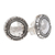 Sterling silver button earrings, 'Shimmering Gong' - Hand Crafted Sterling Silver Button Earrings (image 2c) thumbail