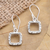 Sterling silver dangle earrings, 'Mirror Game' - Square Balinese Sterling Silver Dangle Earrings (image 2) thumbail