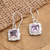 Amethyst dangle earrings, 'Midday Dip' - Amethyst and Sterling Silver Dangle Earrings from Bali (image 2) thumbail