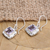 Amethyst dangle earrings, 'Midday Dip' - Amethyst and Sterling Silver Dangle Earrings from Bali (image 2b) thumbail