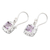 Amethyst dangle earrings, 'Midday Dip' - Amethyst and Sterling Silver Dangle Earrings from Bali (image 2c) thumbail
