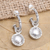 Sterling silver dangle earrings, 'Pure Air' - Handmade Sterling Silver Dangle Earrings from Bali