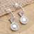 Sterling silver dangle earrings, 'Pure Air' - Handmade Sterling Silver Dangle Earrings from Bali (image 2b) thumbail