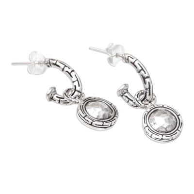 Sterling silver dangle earrings, 'Pure Air' - Handmade Sterling Silver Dangle Earrings from Bali